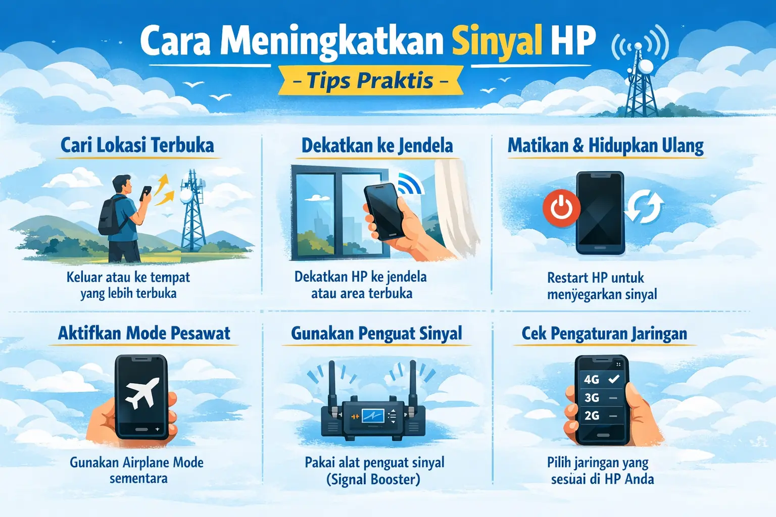 Cara Meningkatkan Sinyal HP — Tips Praktis oleh Teknisi Riz.Net